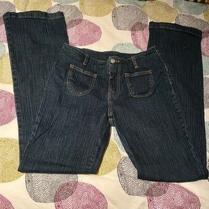 John Galt dark washed flares